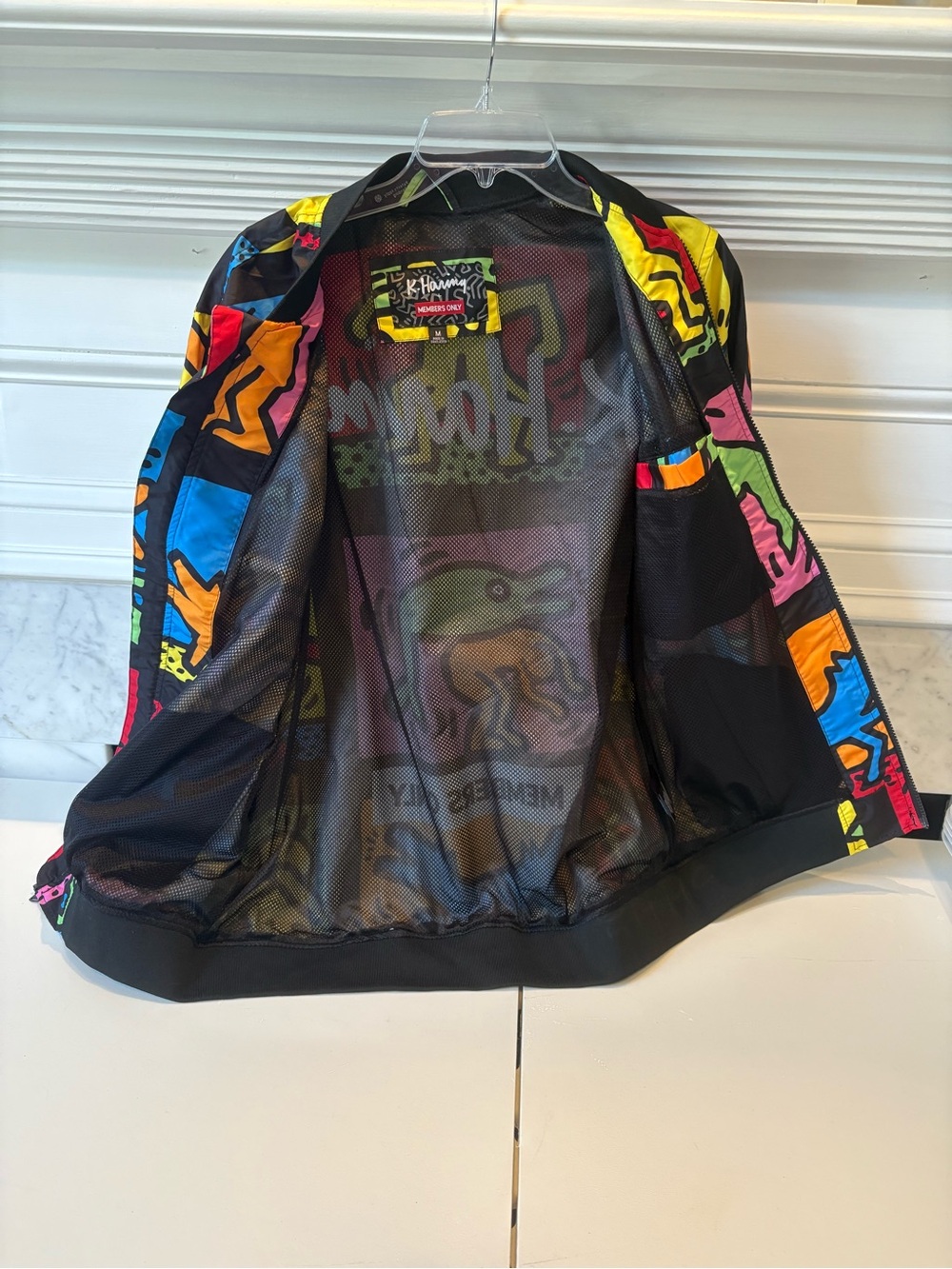 Keith Haring Members Only Multicolor Pop Art Bomber Jacket - Picture 4 of 4